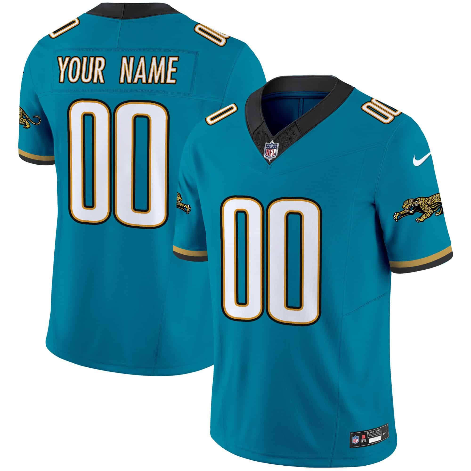 Men Jacksonville Jaguars Green 2024 Nike Throwback Vapor Limited Custom NFL Jersey